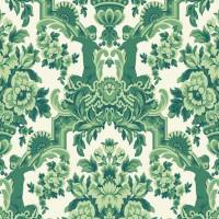Lola Wallpaper - Forest Green/White